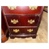 Mahogany 4-Drawer Chest with Brass Hardware, 16x16x27 Inches