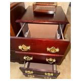 Mahogany 4-Drawer Chest with Brass Hardware, 16x16x27 Inches