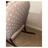 Upholstered Wooden Rocking Chair with Patterned Fabric