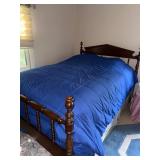 Full Size Vintage Wooden Bed Frame with Headboard and Footboard