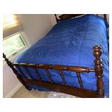 Full Size Vintage Wooden Bed Frame with Headboard and Footboard