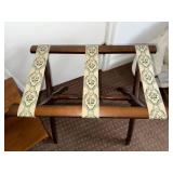 Wooden Bed Steps and Luggage Rack with Tapestry Straps