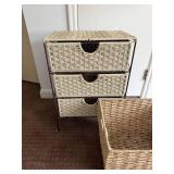 3-Drawer Wicker Storage Unit with Extra Large Basket