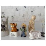 Assorted Ceramic and Porcelain Figurine Collection Including Garfield, Enesco, and Otagiri
