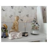 Assorted Ceramic and Porcelain Figurine Collection Including Garfield, Enesco, and Otagiri