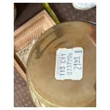 Decorative Basket and Pottery Collection Including Woven Vessels, Painted Plate, and Faux Floral Arrangement