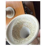 Set of 4 Vintage Stoneware Goblets, 7 Inch Tall