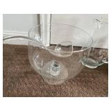 Etched Glass Punch Bowl Set with Pitcher, Ladle, and set of 12 cups