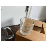 Etched Glass Punch Bowl Set with Pitcher, Ladle, and set of 12 cups