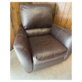 Brown Faux Leather Recliner Armchair