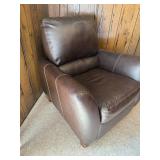 Brown Faux Leather Recliner Armchair