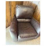 Brown Faux Leather Recliner Armchair