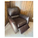 Brown Faux Leather Recliner Armchair
