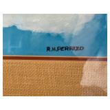 Framed Artwork of Pheasants in Flight by R.H. Perrizo 36x26 Inches