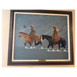 Long, Cold Trek Framed Artwork by Jimmy Atteberry 28x24 Inches