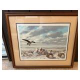 Framed Limited Edition J.S. Wilson Goose Hunting Print 419/650 (1984)