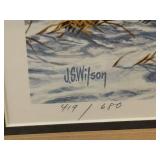 Framed Limited Edition J.S. Wilson Goose Hunting Print 419/650 (1984)