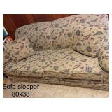 Perfect Cabin Couch - Patterned Sofa Sleeper with Matching Pillows 80x38 Inch