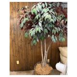 Artificial Floor Plant with Wicker Basket Planter