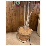 Artificial Floor Plant with Wicker Basket Planter