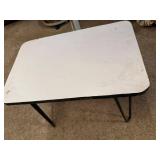 Vintage Side Table with White Top and Hairpin Legs 16x21 Inches