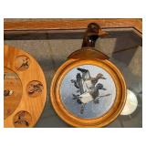 Set of 2 Handcrafted Wildlife Wall Art Plaques with Dog, Bird, and Duck Motifs