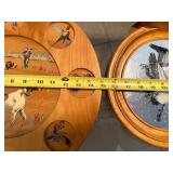 Set of 2 Handcrafted Wildlife Wall Art Plaques with Dog, Bird, and Duck Motifs