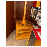 Wooden Rotating Gun Stand with Storage Cabinet