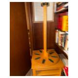 Wooden Rotating Gun Stand with Storage Cabinet