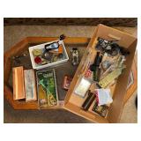 Mixed Lot of Vintage Outdoor and Survival Gear with Locks and Knife