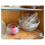 Collection of Vintage Glassware, Pink Plates, Bowls, and Decorative Pieces