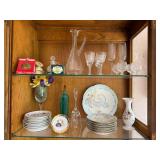 Assorted Vintage Glassware and French Porcelain Plate Collection