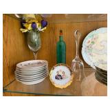 Assorted Vintage Glassware and French Porcelain Plate Collection