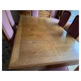 Dining Room Set with Oak Table, 6 Chairs, Two Table Leaves, and China Cabinet