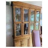 Dining Room Set with Oak Table, 6 Chairs, Two Table Leaves, and China Cabinet