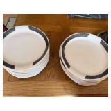 Set of 21 Vintage Syracuse China Plates Black and White Pattern