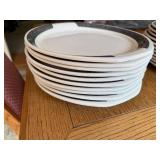 Set of 21 Vintage Syracuse China Plates Black and White Pattern