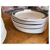 Set of 21 Vintage Syracuse China Plates Black and White Pattern