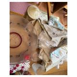 Holiday Decor and Tableware Collection with Candles, Napkins, and Linens