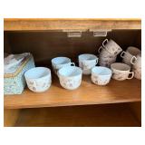 Set of  Carlsbad Austria Porcelain Teacups with Floral Pattern