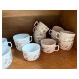 Set of  Carlsbad Austria Porcelain Teacups with Floral Pattern