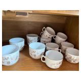 Set of  Carlsbad Austria Porcelain Teacups with Floral Pattern