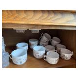 Set of  Carlsbad Austria Porcelain Teacups with Floral Pattern