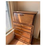 Wooden Secretary Desk with Drop-Front and Drawers 26x15x41 Inches