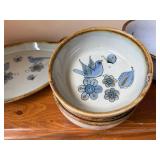 El Palomar Mexico Handcrafted Pottery Set with Bird and Floral Motif