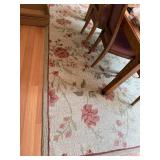 Floral Area Rug with Pink and Green Pattern