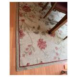Floral Area Rug with Pink and Green Pattern
