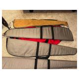 Collection of 4 Soft Rifle Cases and 1 Outbound Red Gear Bag
