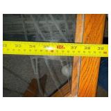 Wood and Glass Octagonal Coffee Table with Etched Duck Image 36x22 Inches