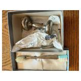 Sterling Silver Baby Rattle and Brush Set J.B. Hudson/Lewis Wolf 47.1g